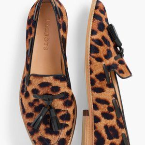 NIB Talbots Leighton Tassel Loafers - Leopard Calf Hair 6M